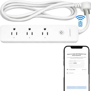 LINKVOLT Smart Power Strip WiFi Surge Protector Voice Control Outlet Extender for Home Office 3AC 15A 1875W 2.4GHz Voice Control