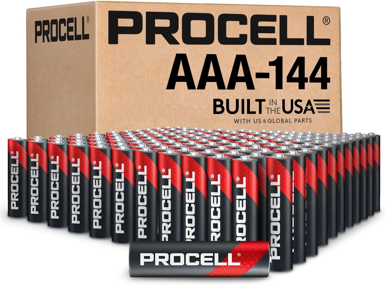 PROCELL AAA Alkaline Batteries, 1.5V Professional Batteries, 144-Count Bulk