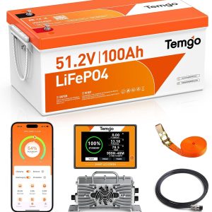 TEMGO 48V (51.2V) 100Ah LiFePO4 Lithium Golf Cart Battery