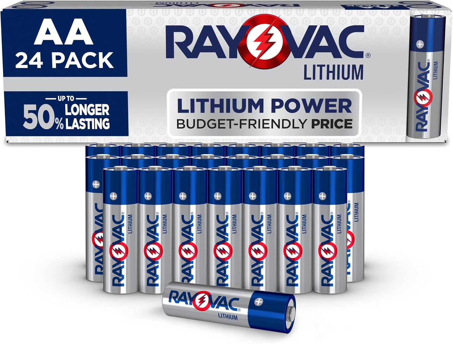 Rayovac Lithium AA Batteries (24 Pack), Double A Lithium Batteries